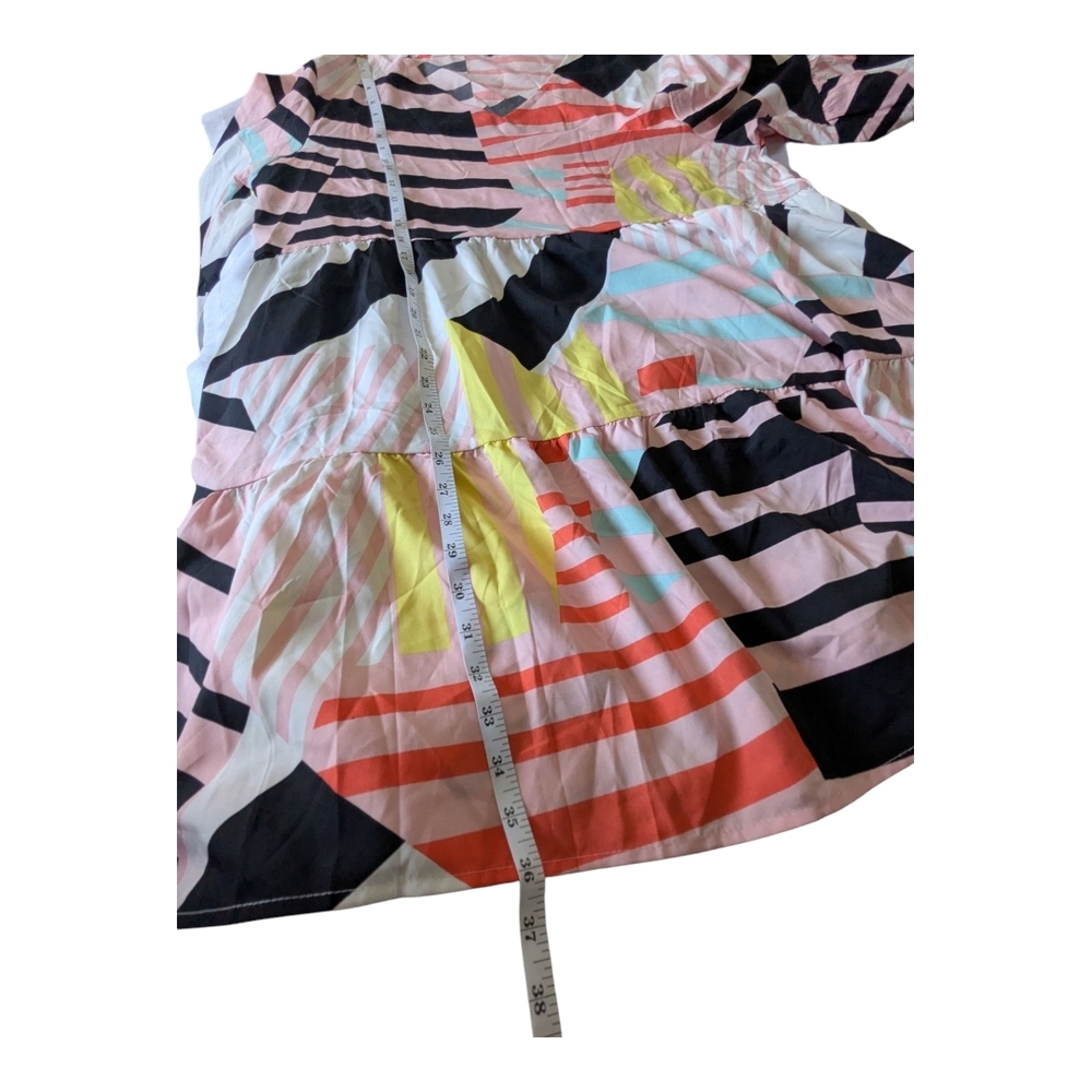 Colorful, Geometric Patterned, Long Sleeve Dress. Size XL. - Picture 4 of 11